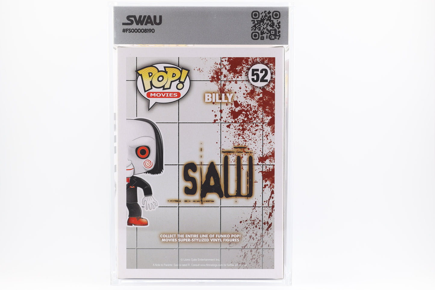 #52 Billy the Puppet Saw 2014 Horror Movies Graded and SWAU Encapsulated Funko Pop Grade 8