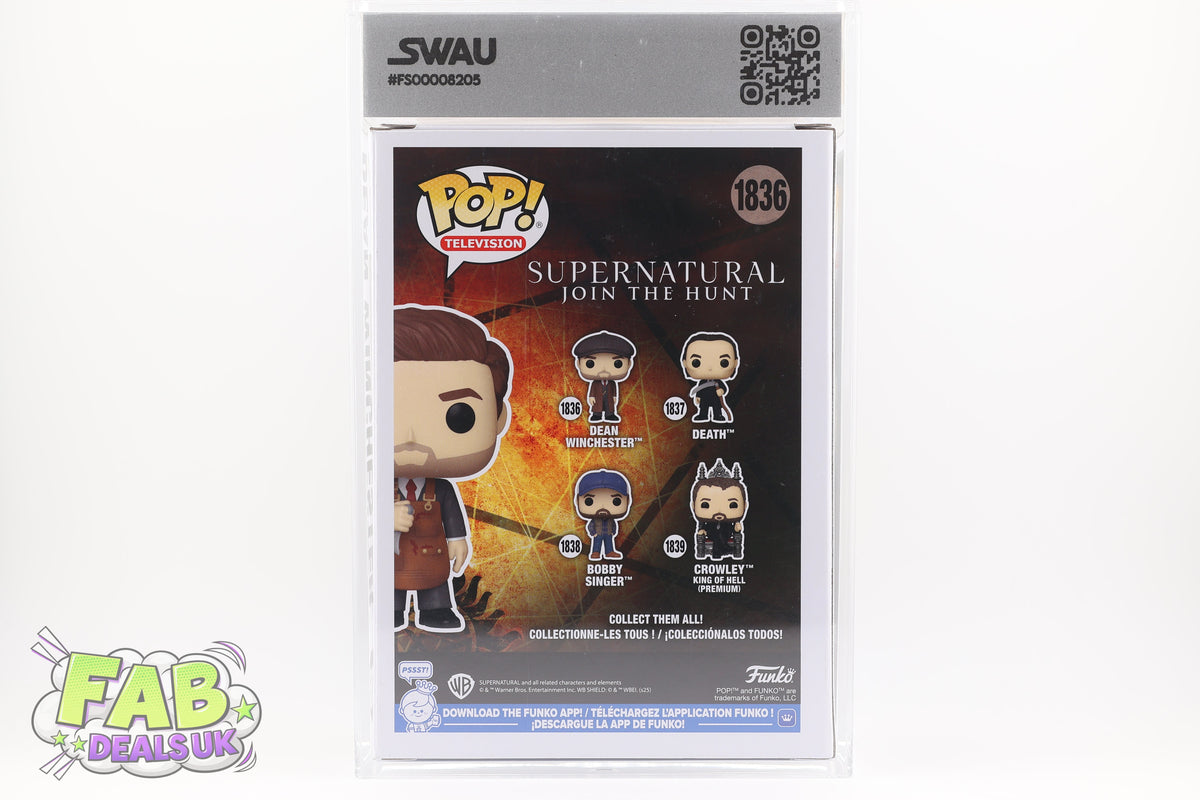 #1836 Dean Winchester CHASE Supernatural Graded and SWAU Encapsulated Funko Pop Grade 8