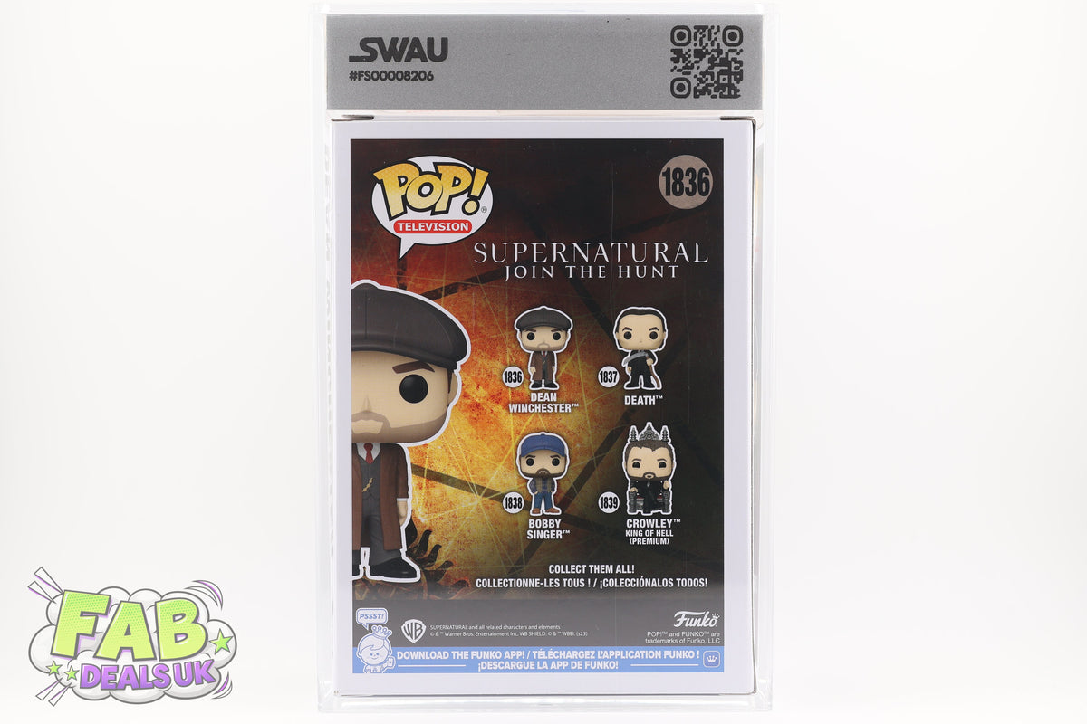 #1836 Dean Winchester Supernatural Graded and SWAU Encapsulated Funko Pop Grade 8