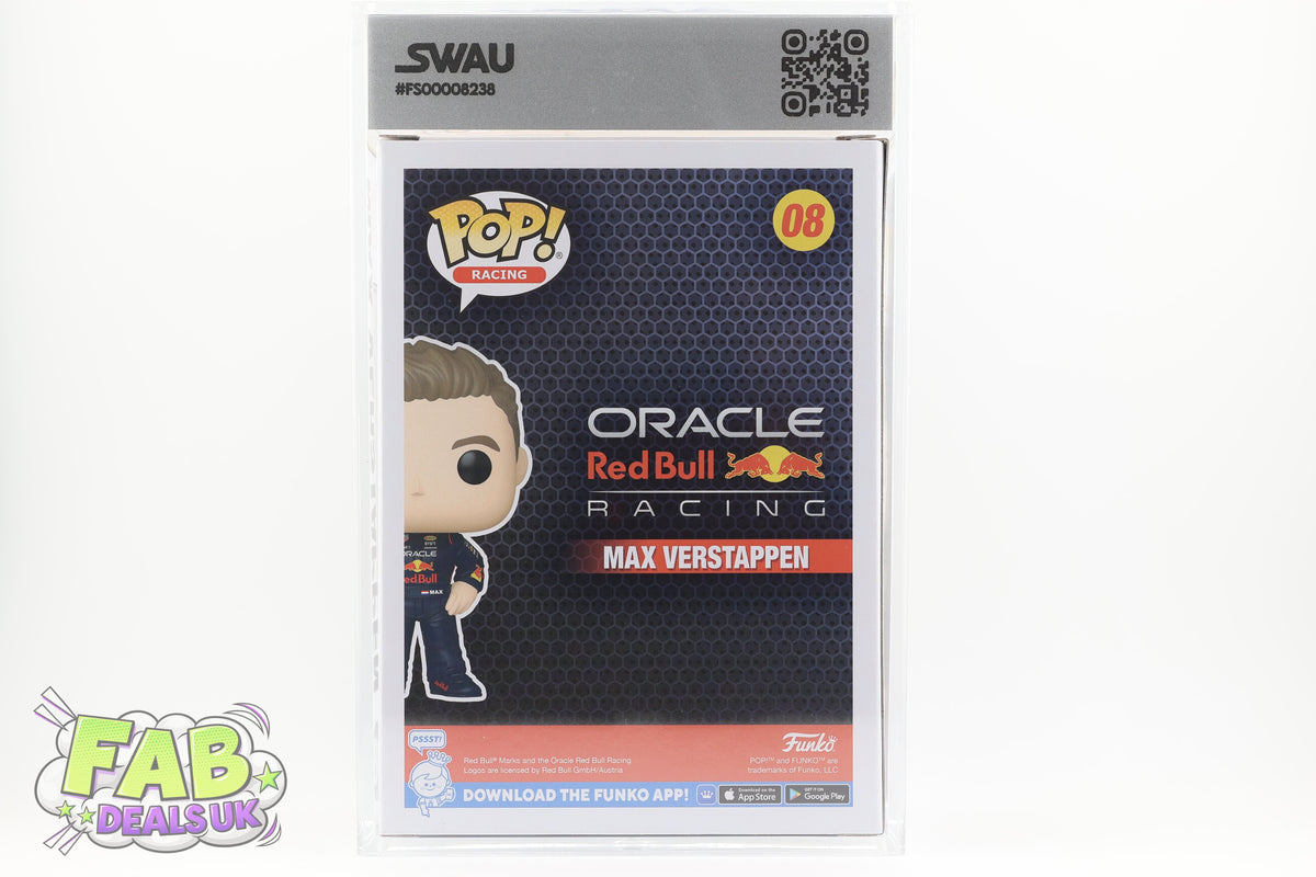 #08 Max Verstappen F1 Racing Graded and SWAU Encapsulated Funko Pop Grade 7.5