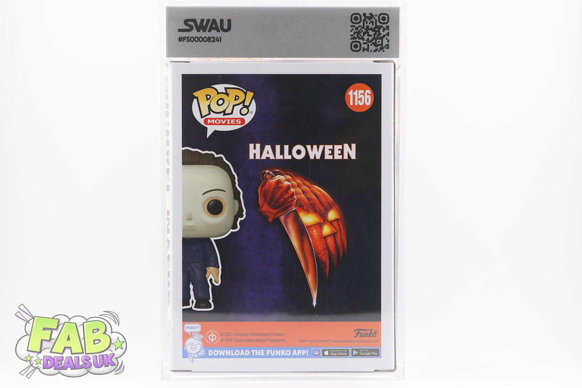 #1156 Michael Myers SIGNED by Nick Castle Horror Movies Graded and SWAU Encapsulated Funko Pop Grade 8, Auto Grade 10