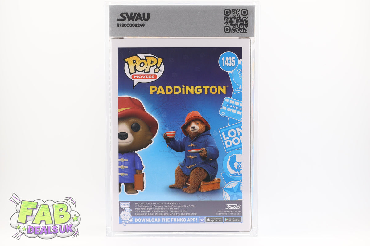 #1435 Paddington AMAZON FLOCKED Movies Graded and SWAU Encapsulated Funko Pop Grade 8