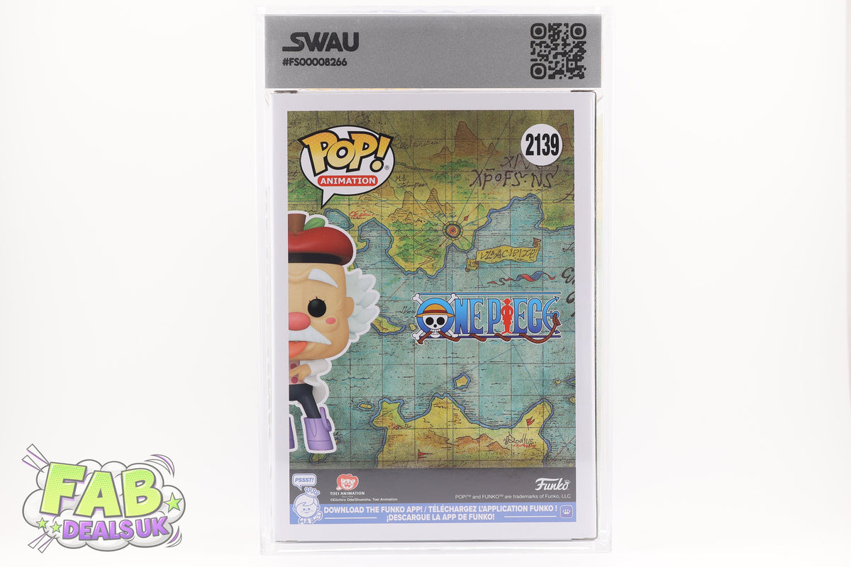 #2139 Vegapunk SIGNED by Kent Williams One Piece Animation Graded and SWAU Encapsulated Funko Pop Grade 7, Auto Grade 10