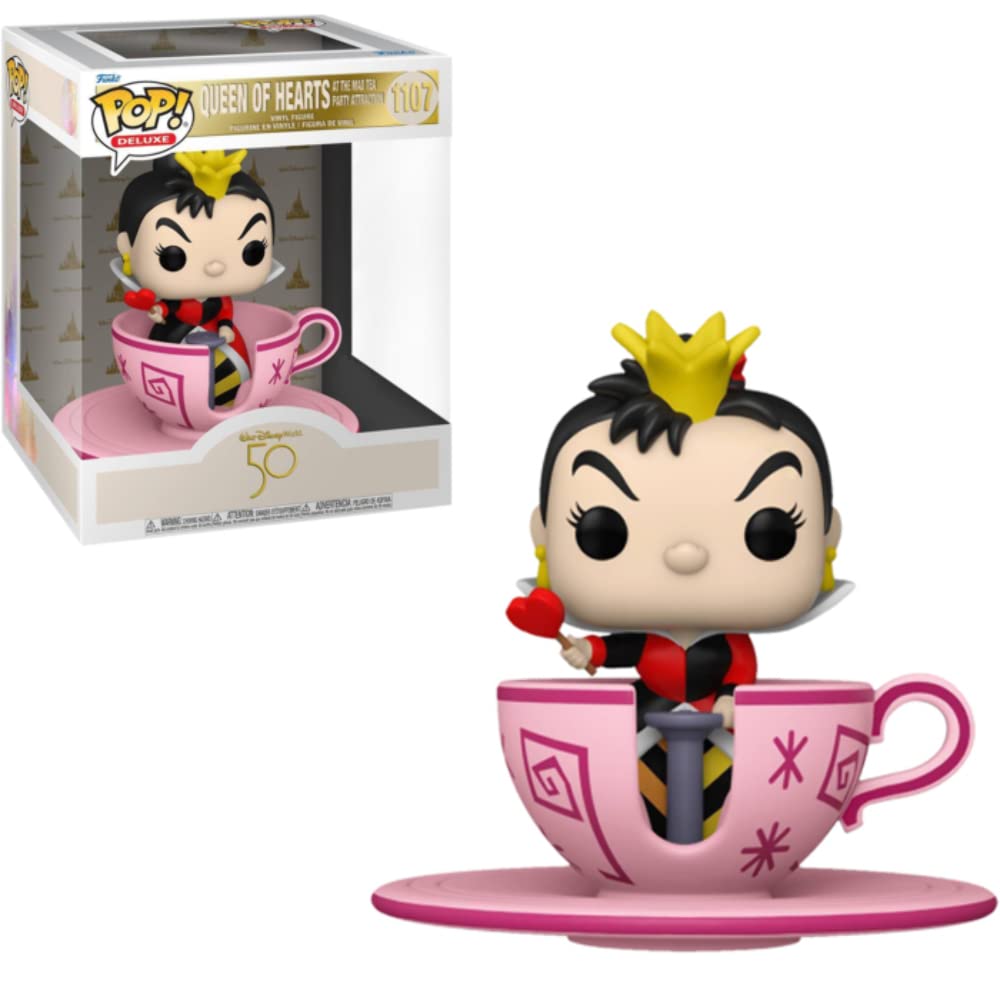 #1107 Queen of Hearts at the Mad Hatter Tea Party Attraction Disney Deluxe 6 Inch Funko Pop Disneyworld 50th Anniversary
