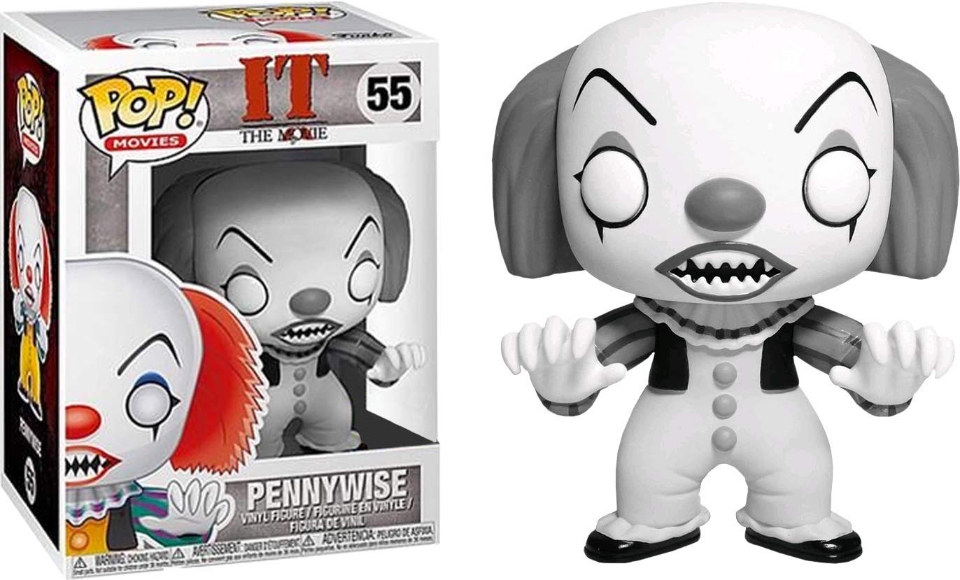 #55 Pennywise Black and White IT Horror Movies Funko Pop