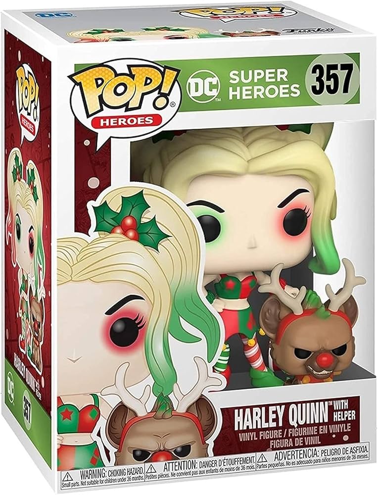#357 Harley Quinn with Helper Christmas DC Heroes Funko Pop