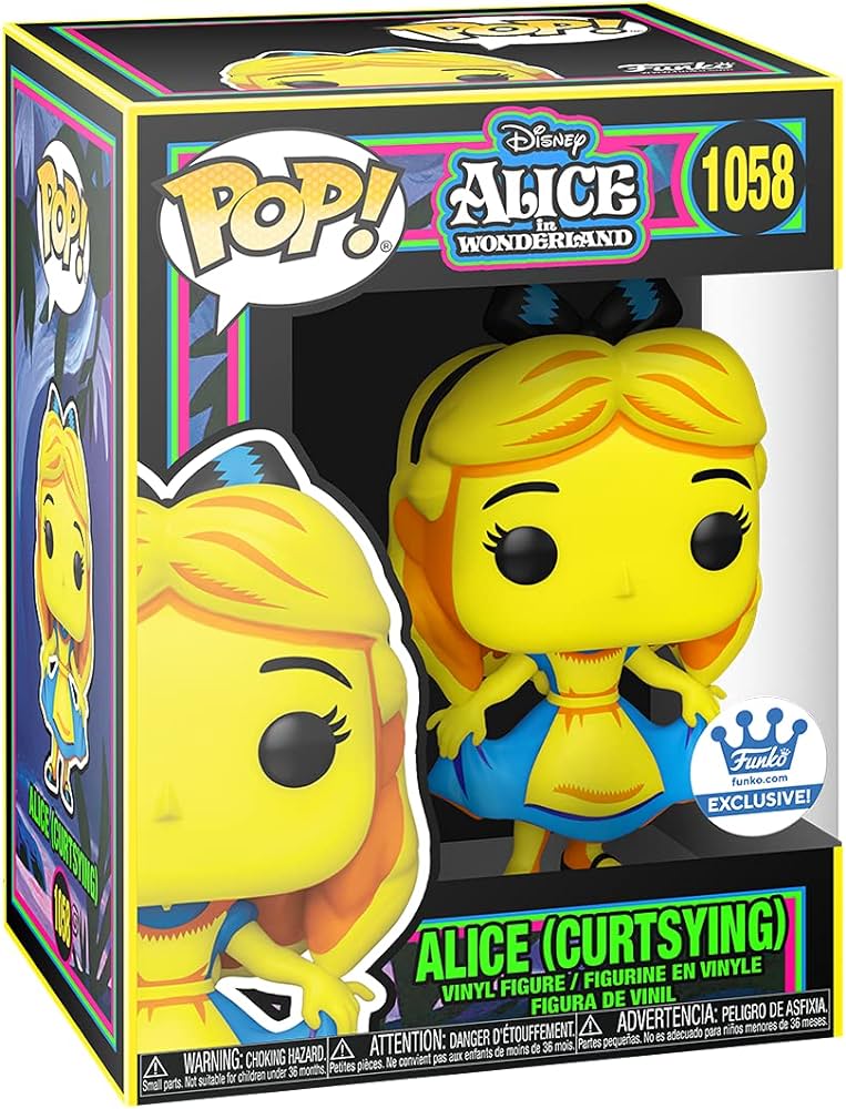 #1058 Alice Curtsying Alice in Wonderland Blacklight Disney Funko Pop