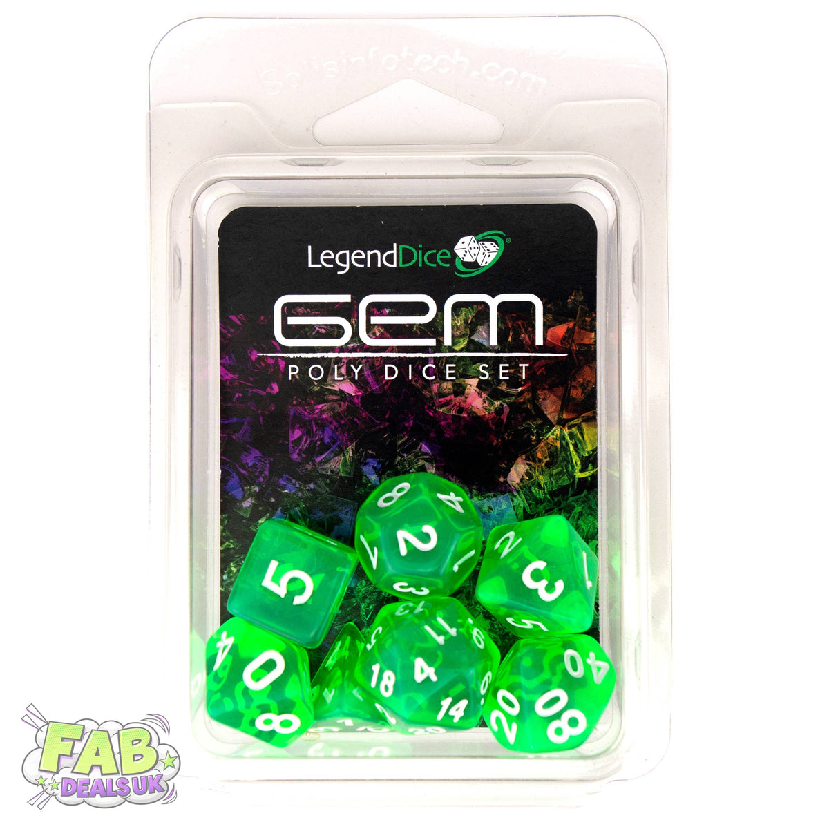 Clamshell Dice Display Pack - Gem