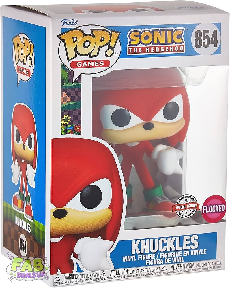 #854 Knuckles FLOCKED Sonic the Hedgehog Games Funko Pop