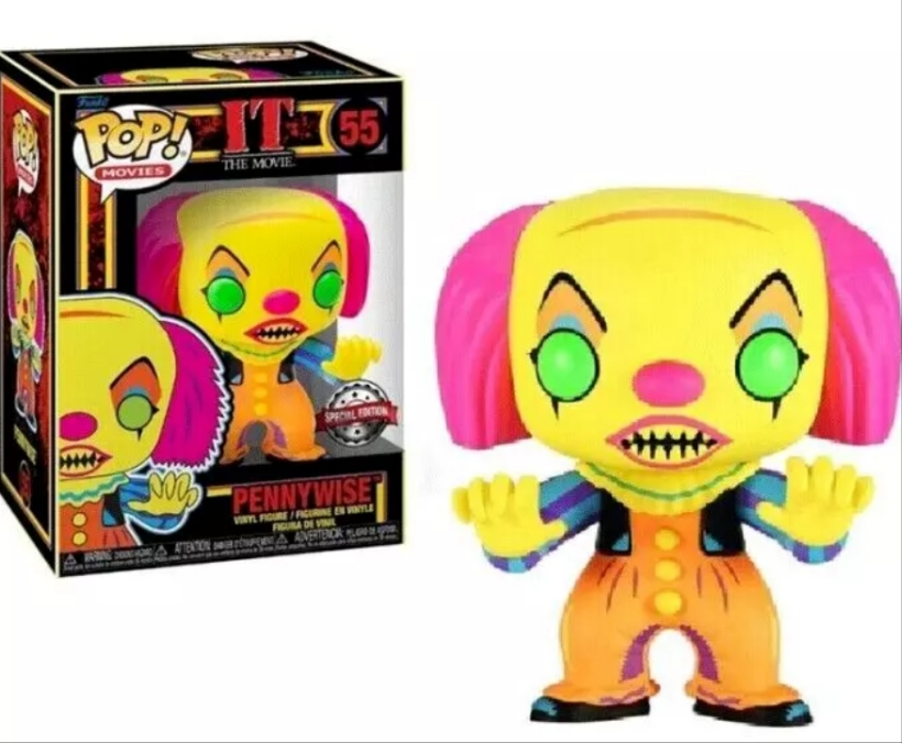 #55 Pennywise Blacklight IT Horror Movies Funko Pop