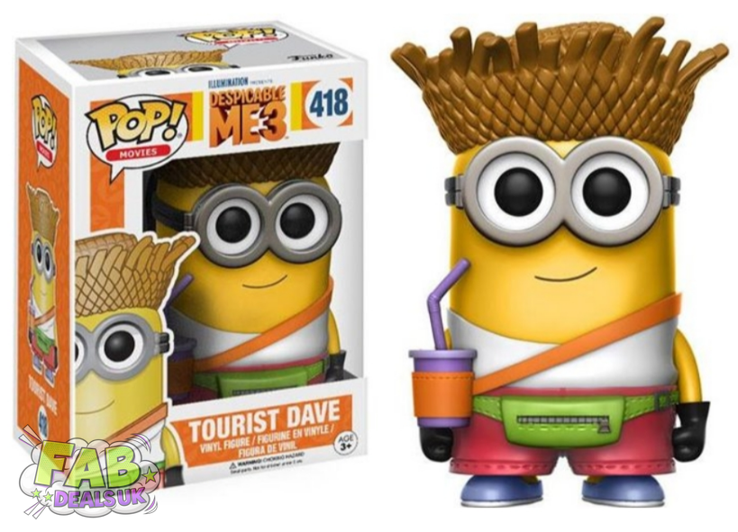 #418 Tourist Dave Despicable Me 3 Minions Movies Funko Pop