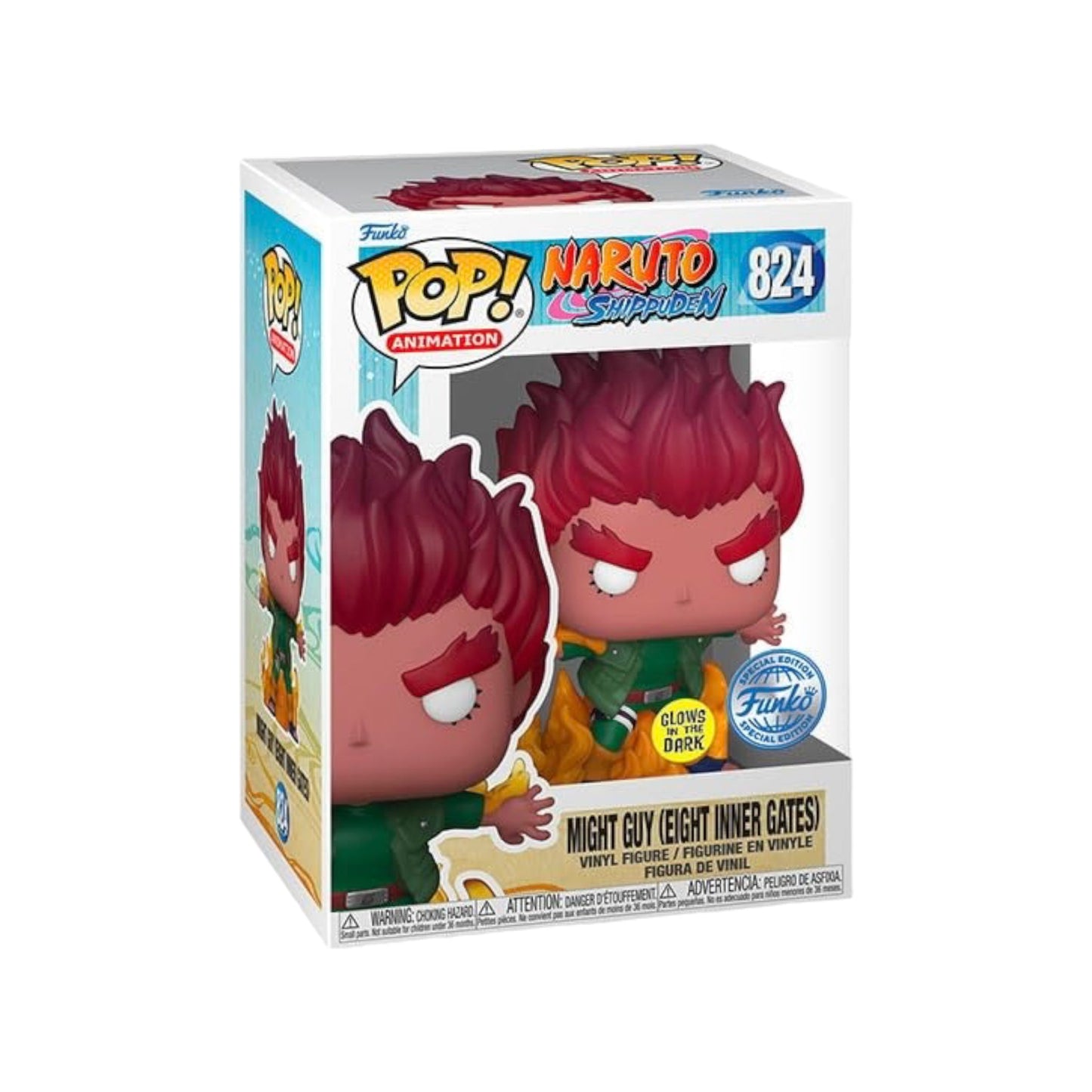 #824 Might Guy Eight Inner Gates GLOW Naruto Shipuden Animation Funko Pop