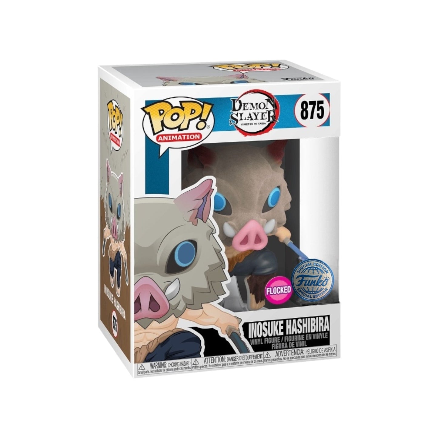 #875 Inosuke Hashibira FLOCKED Demon Slayer Animation Funko Pop