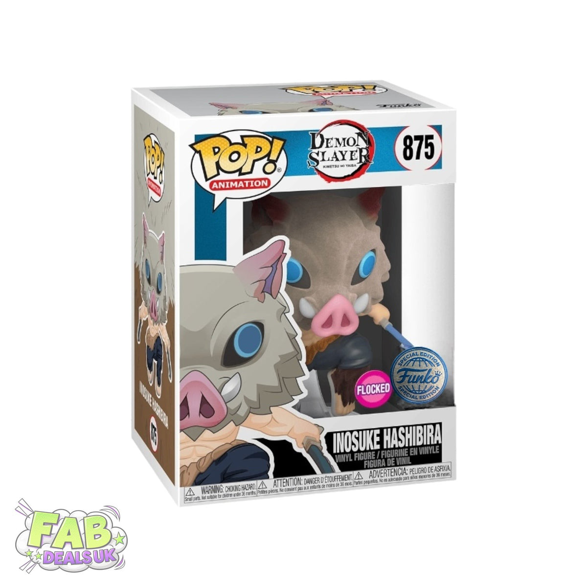 #875 Inosuke Hashibira FLOCKED Demon Slayer Animation Funko Pop