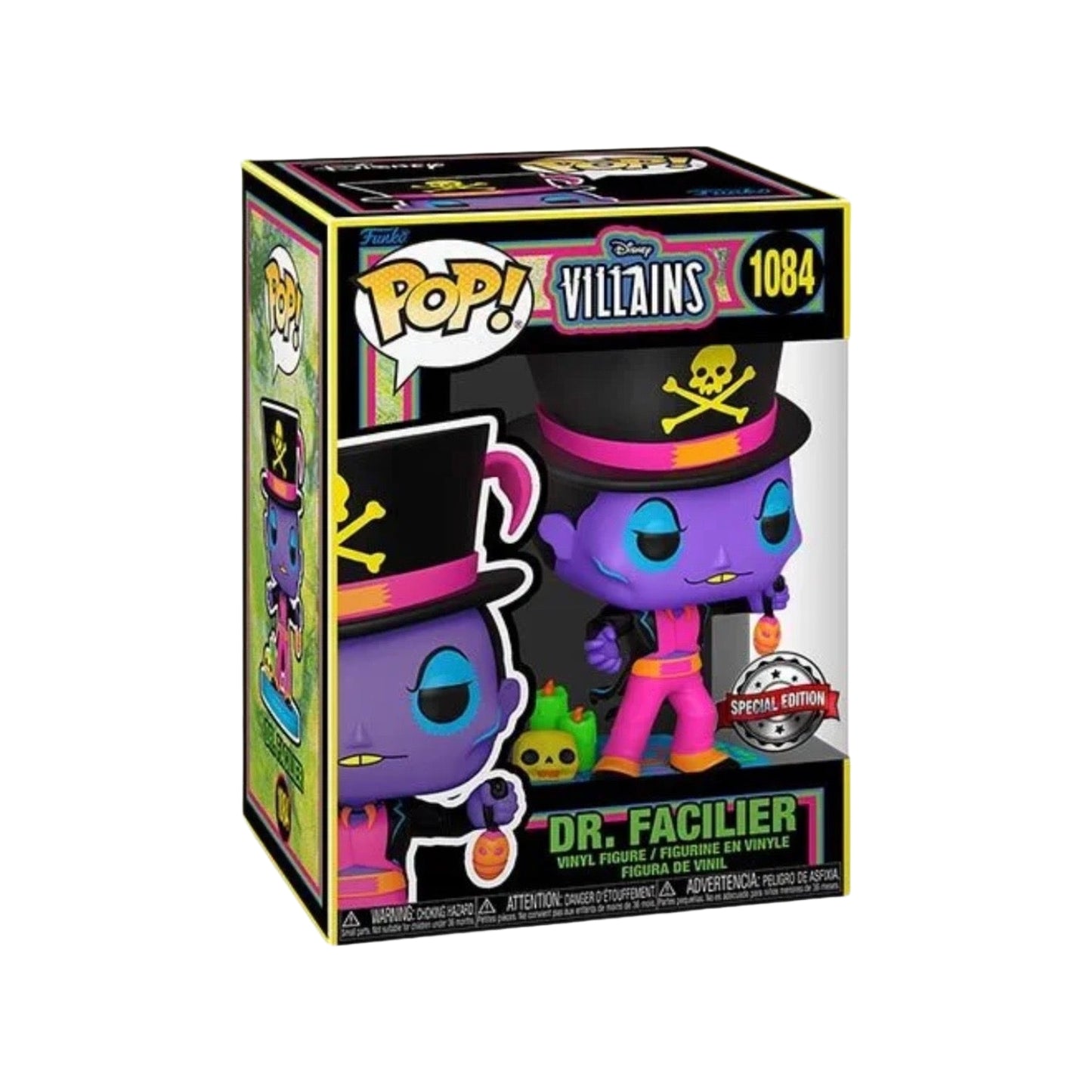 #1084 Dr Facilier Blacklight Villains Princess and the Frog Disney Funko Pop