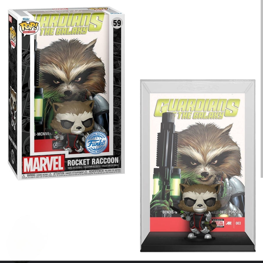 #59 Rocket Raccoon Guardians of the Galaxy Comic Cover Marvel Funko Pop