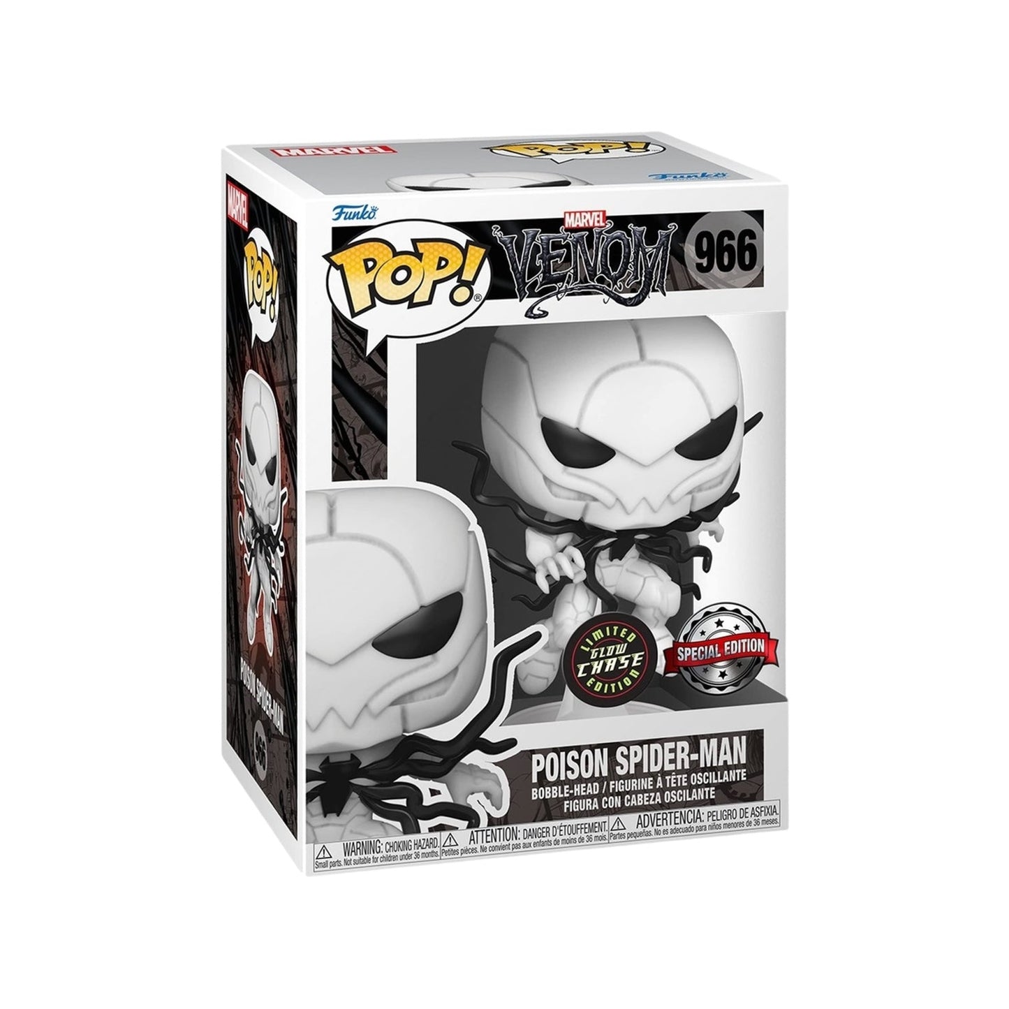 #966 Poison Spider-Man GLOW CHASE Marvel Funko Pop