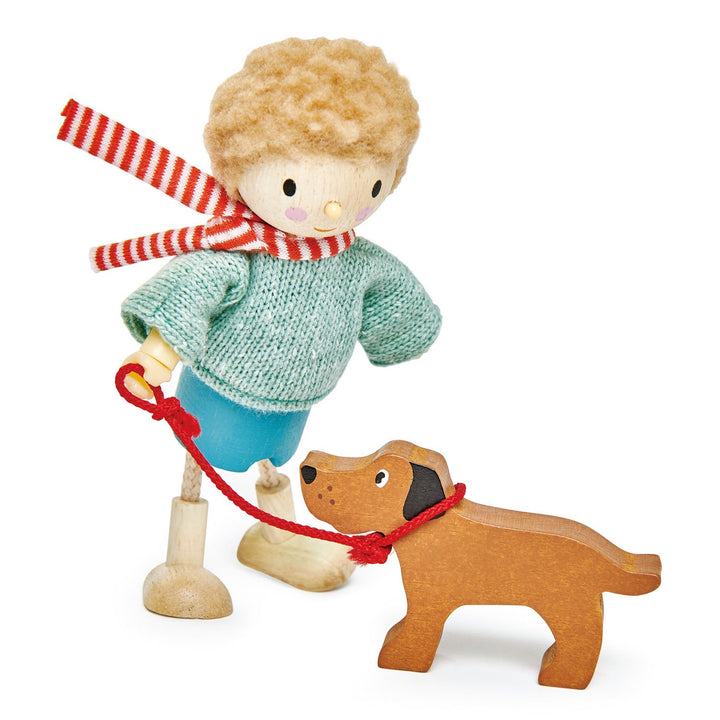 Mr Goodwood and His Dog Tender Leaf Toys Wooden Doll 1:12 Scale