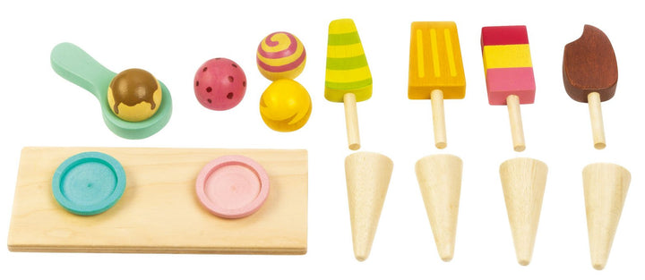 Ice Cream Cart Tender Leaf Toys Wooden Play Food