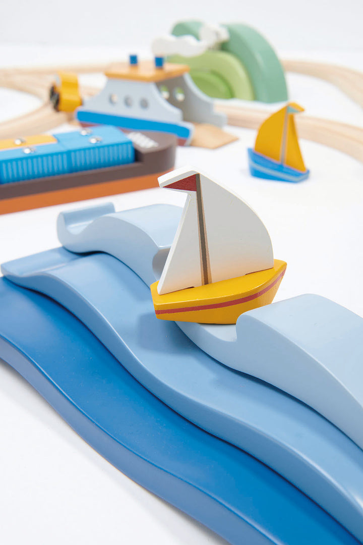 Blue Water Wooden Stacking Toy Tender Leaf Toys