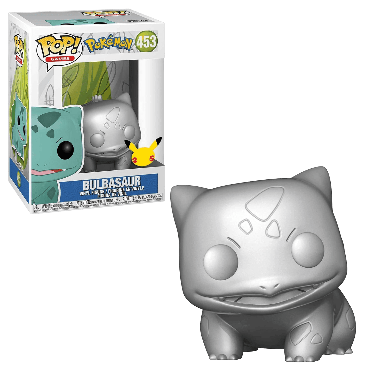 #453 Bulbasaur Silver METALLIC Pokemon Games Funko Pop