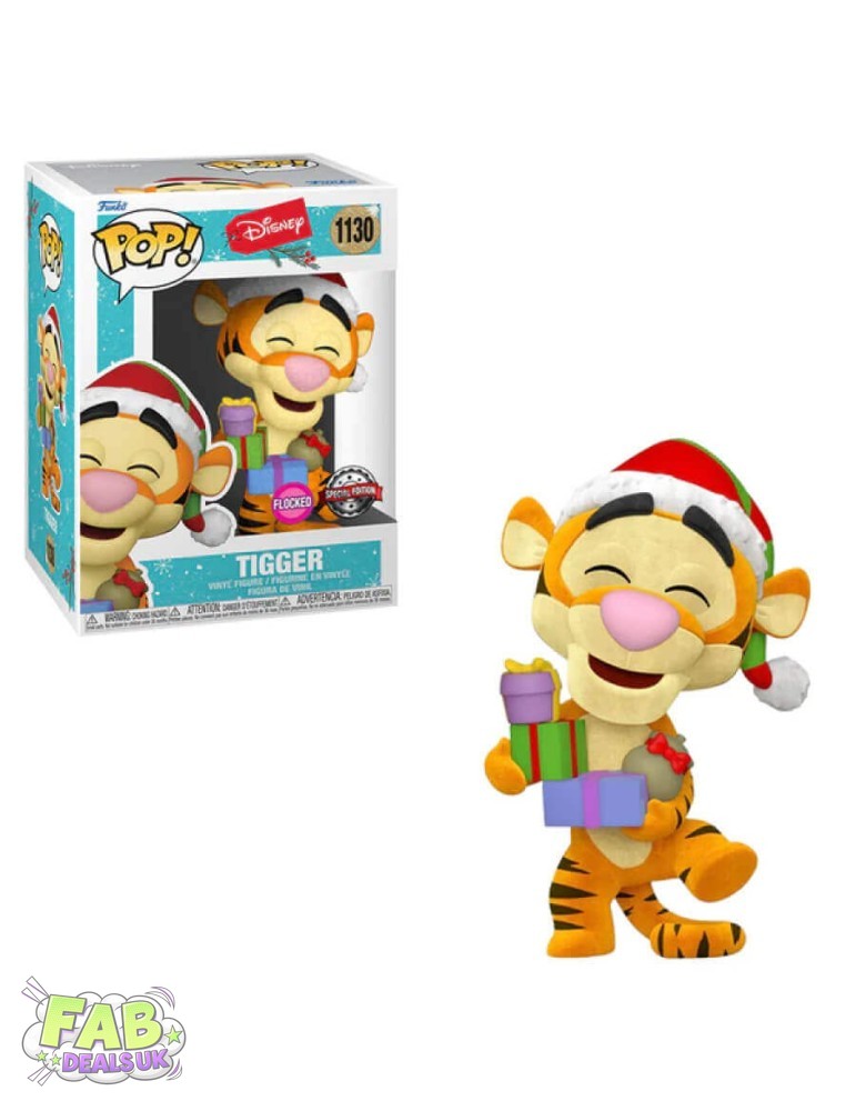 #1130 Tigger FLOCKED Holiday Christmas Winnie The Pooh Disney Funko Pop