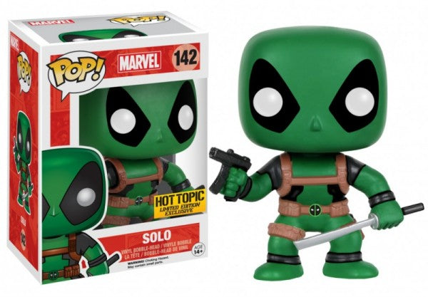 #142 Solo HOT TOPIC Green Deadpool Marvel Funko Pop