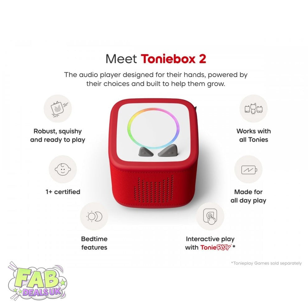 Toniebox 2 Sunset Red Starter Set Creative Tonie Rubie UK Tonies