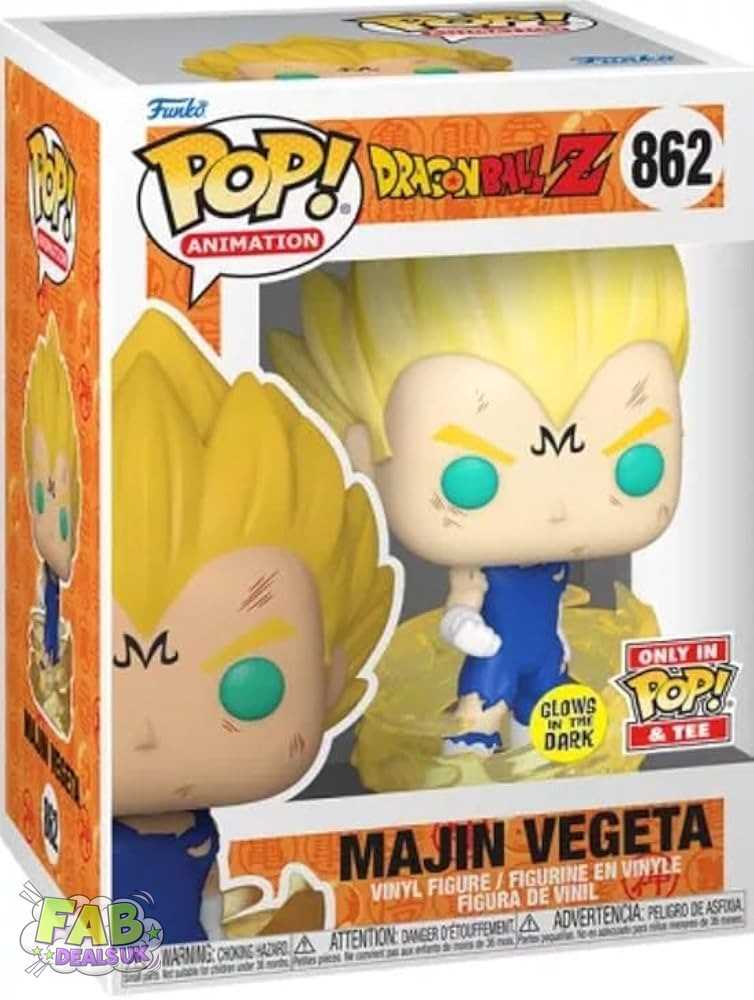 #862 Majin Vegeta GLOW IN THE DARK POP & TEE EXCLUSIVE DragonBall Z Animation Funko Pop