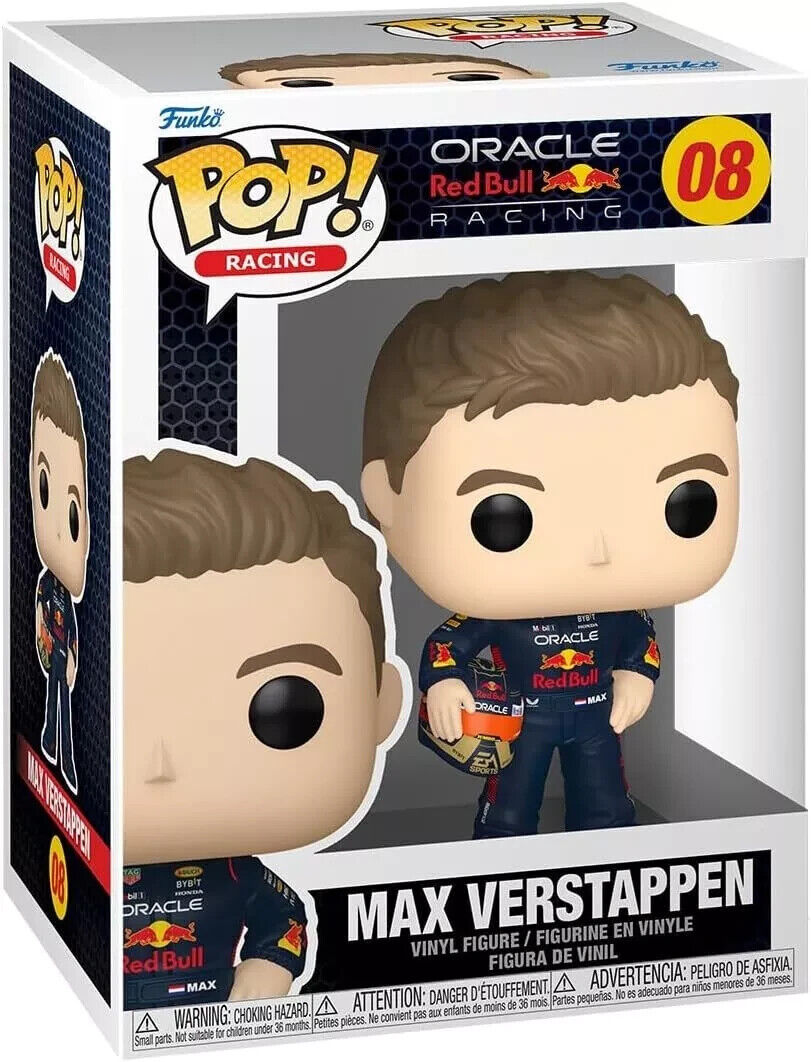 #08 Max Verstappen with Helmet F1 Racing Funko Pop
