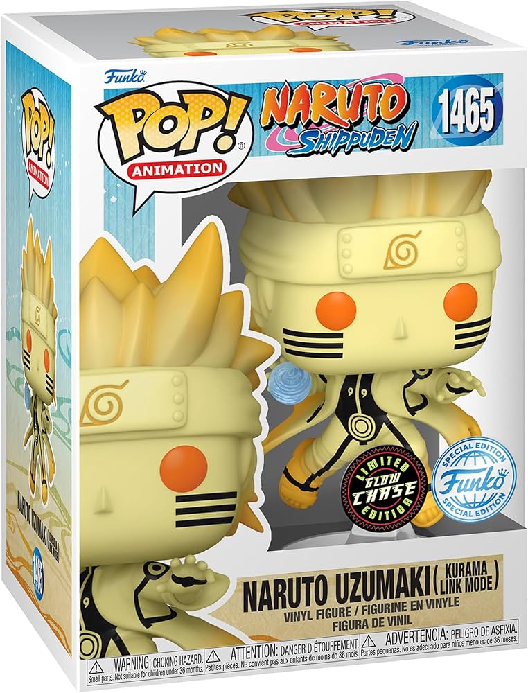 #1465 Naruto Uzumaki Kurama Link Mode GLOW CHASE Naruto Shippuden Animation Funko Pop