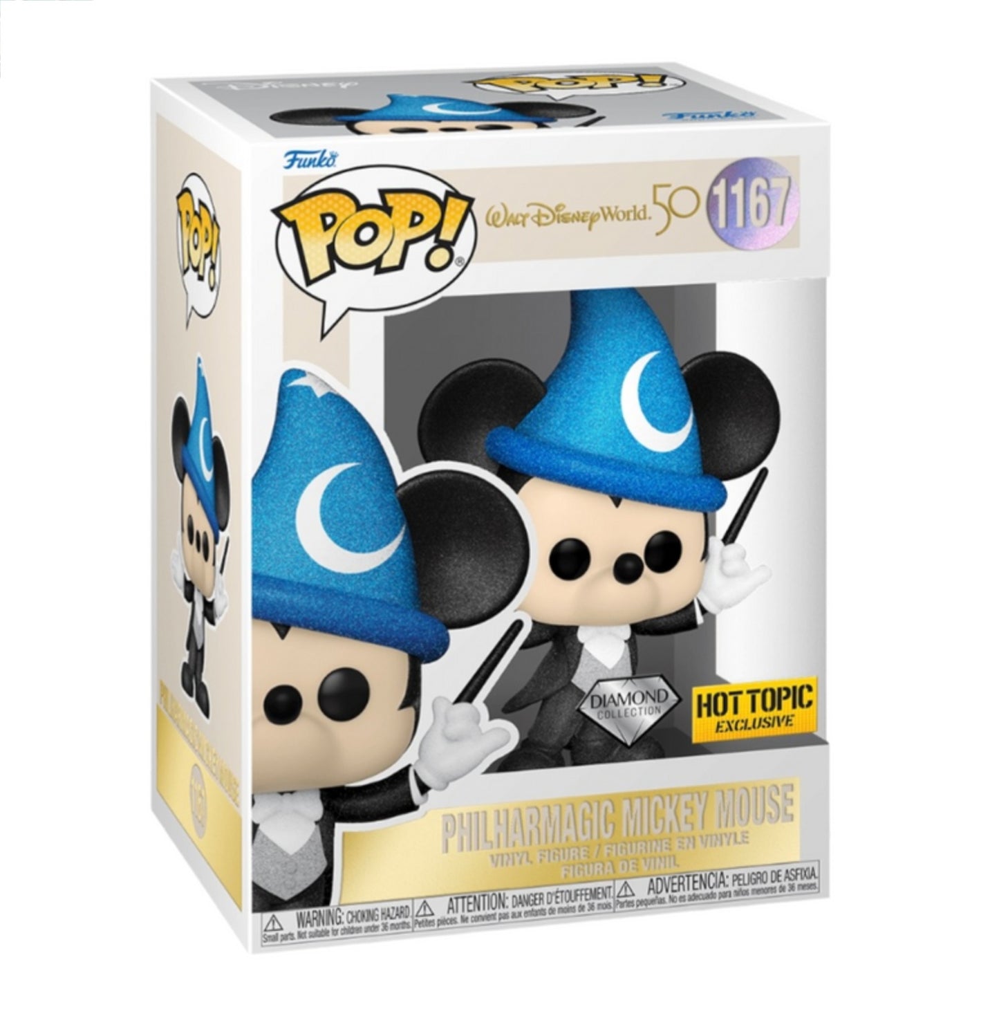 #1167 Philharmagic Mickey Mouse DIAMOND HOT TOPIC EXCLUSIVE Disney Funko Pop
