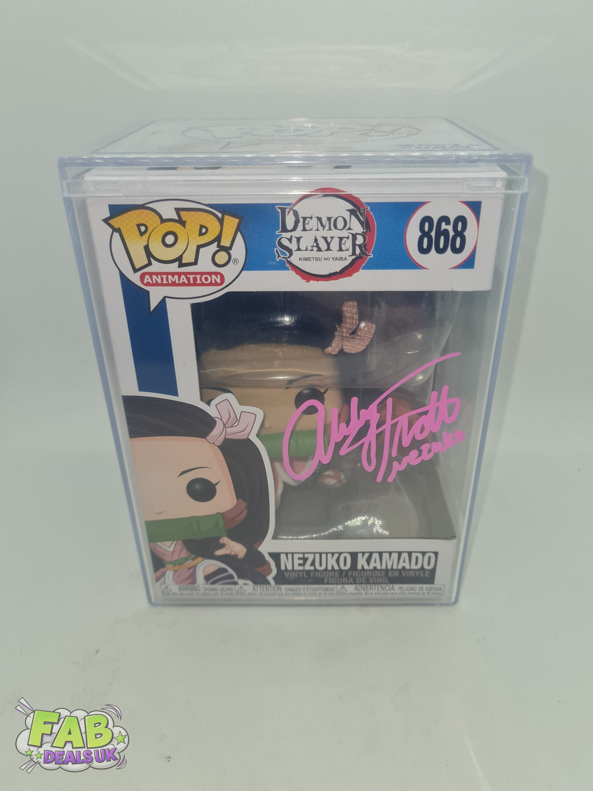 #868 Nezuko Kamado SIGNED Abby Trott Demon Slayer Animation Funko Pop In Stack