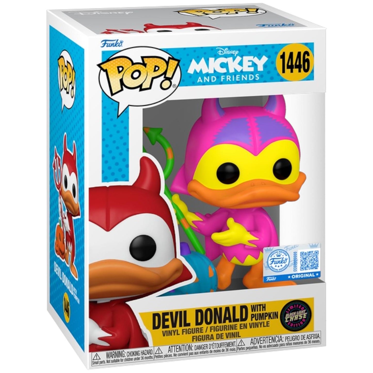 #1446 Devil Donald BLACKLIGHT CHASE Mickey And Friends Disney Funko Pop