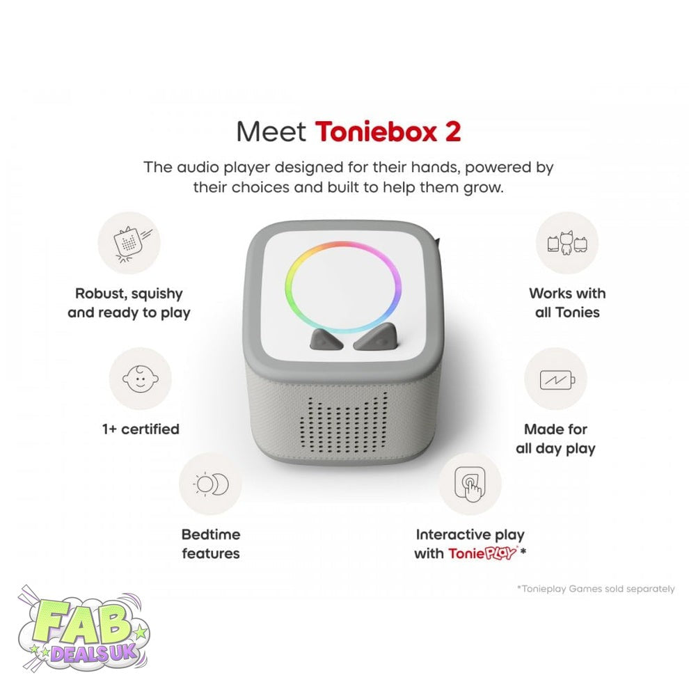 Toniebox 2 Moon Grey Starter Set Creative Tonie Rubie UK Tonies