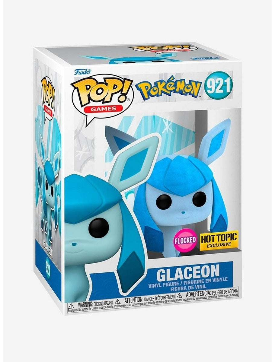 #921 Glaceon Eeveelution FLOCKED HOT TOPIC Pokemon Games Funko Pop