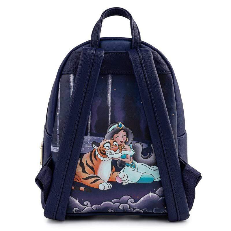Aladdin Lamp with Genie, Princess Jasmine and Rajah Disney Loungefly Mini Backpack