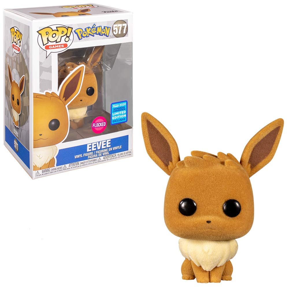 #577 Eevee FLOCKED 2020 WONDROUS CONVENTION Pokemon Games Funko Pop