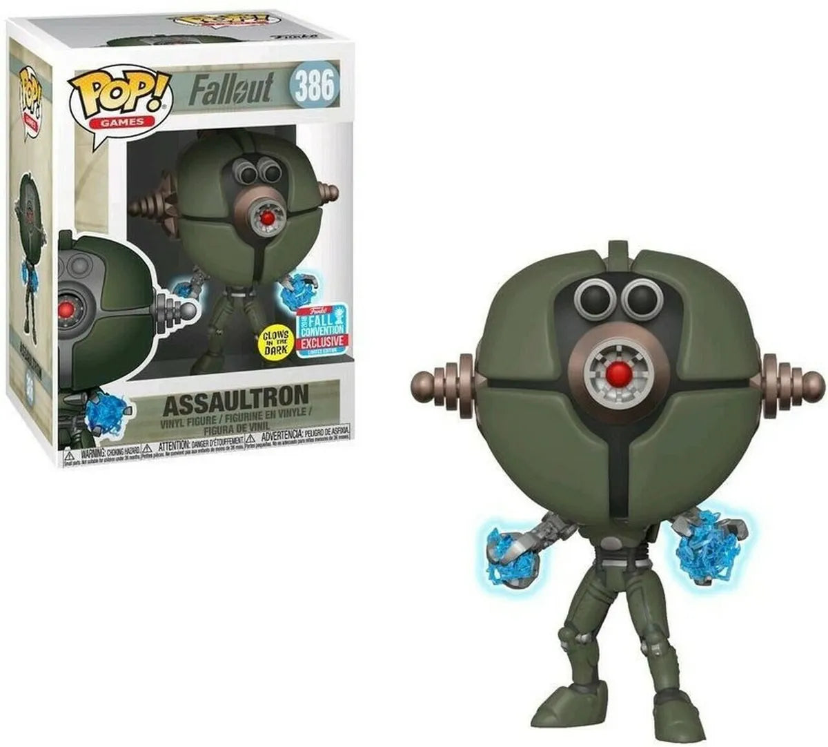 #386 Assaultron GLOW 2018 FALL CONVENTION LE Fallout Games Funko Pop