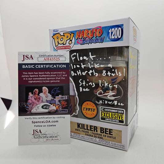 #1200 Killer Bee CHASE SIGNED by Catero Colbert Naruto Shipuden Animation Funko Pop in Stack with COA