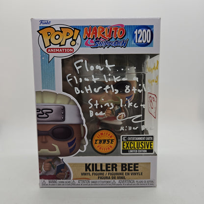 #1200 Killer Bee CHASE SIGNED by Catero Colbert Naruto Shipuden Animation Funko Pop in Stack with COA