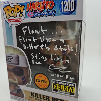 #1200 Killer Bee CHASE SIGNED by Catero Colbert Naruto Shipuden Animation Funko Pop in Stack with COA