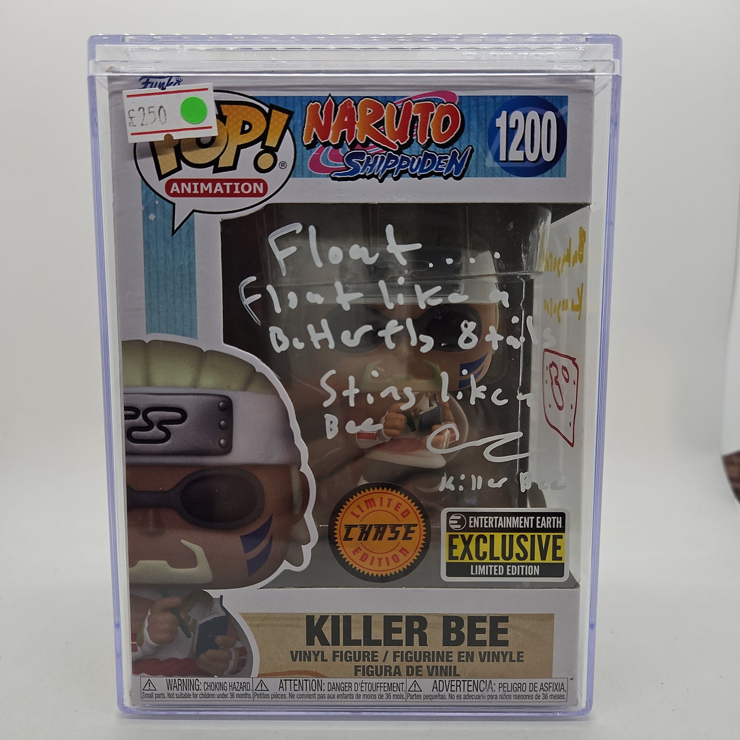 #1200 Killer Bee CHASE SIGNED by Catero Colbert Naruto Shipuden Animation Funko Pop in Stack with COA