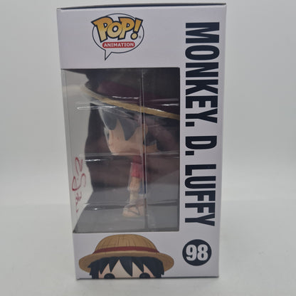 #98 Monkey. D. Luffy SIGNED By Colleen Clinkenbeard One Piece Animation Funko Pop in Stack