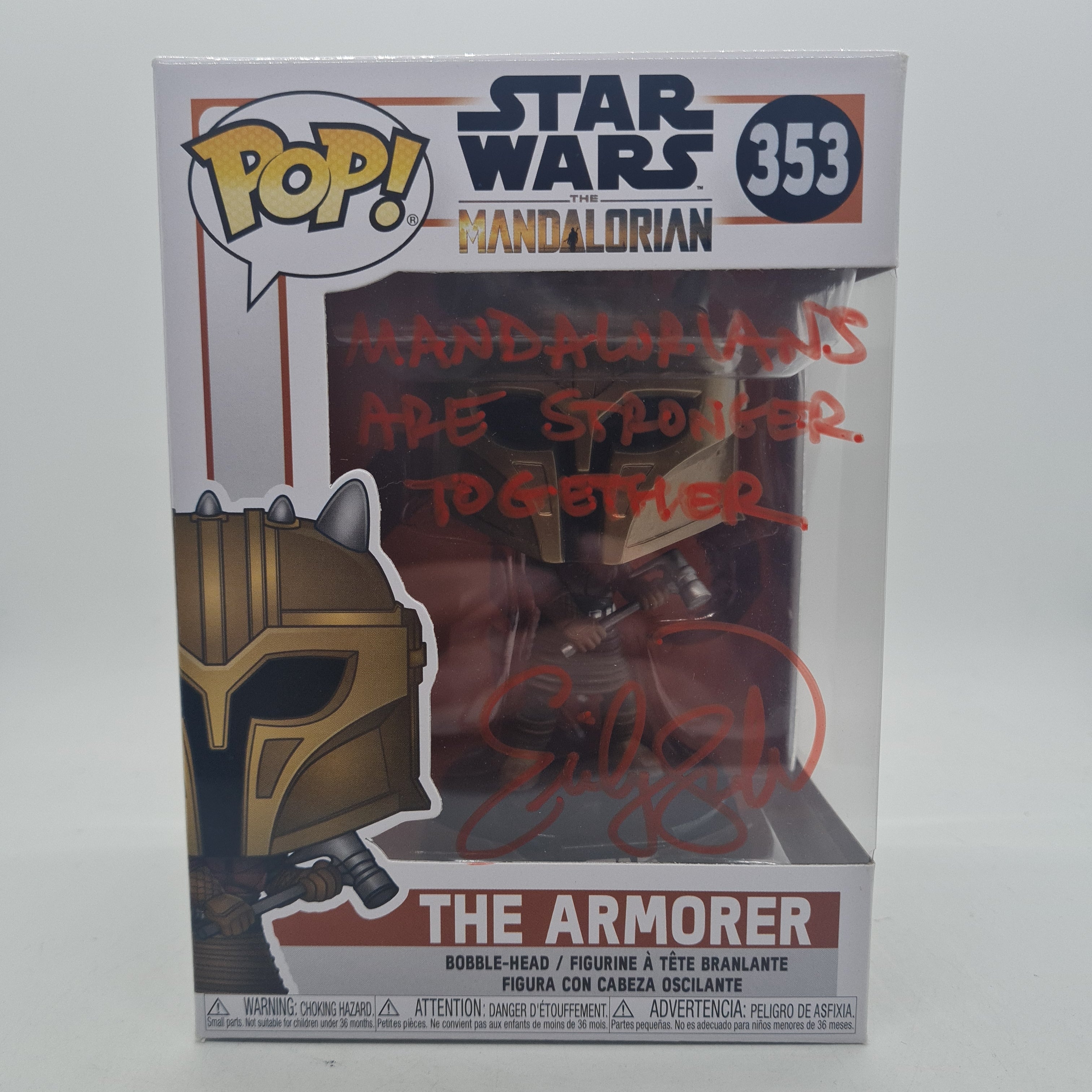 Funko Pop Star Wars Mandalorian 353 orders The Armorer signed Emily Swallow with COA