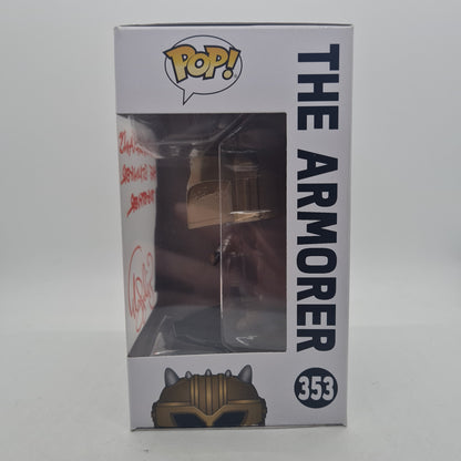 #353 The Armorer SIGNED By Emily Swallow The Mandalorian Star Wars Funko Pop in Stack