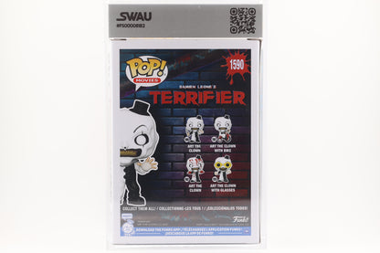 #1590 Art the Clown SIGNED by David Howard Thornton Terrifier Horror Movies Graded and SWAU Encapsulated Funko Pop Grade 7.5, Auto Grade 10