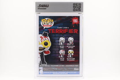 #1593 Art the Clown with Glasses CHASE Terrifier Horror Movies Graded and SWAU Encapsulated Funko Pop Grade 7.5