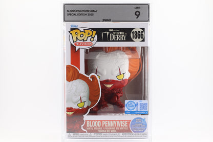 #1866 Blood Pennywise IT Horror Movies Graded and SWAU Encapsulated Funko Pop Grade 9