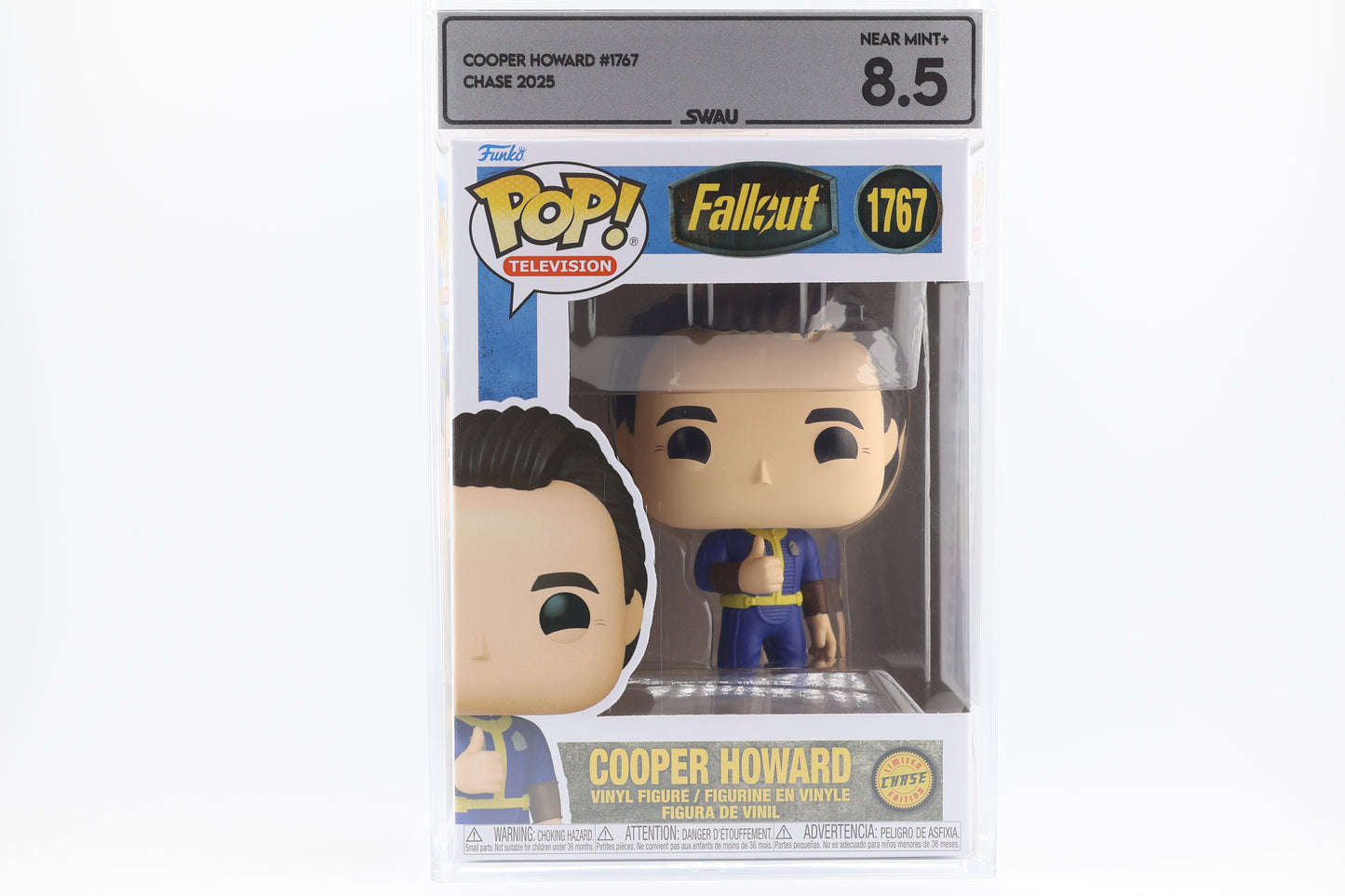 #1767 Cooper Howard CHASE Fallout Television Graded and SWAU Encapsulated Funko Pop Grade 8.5
